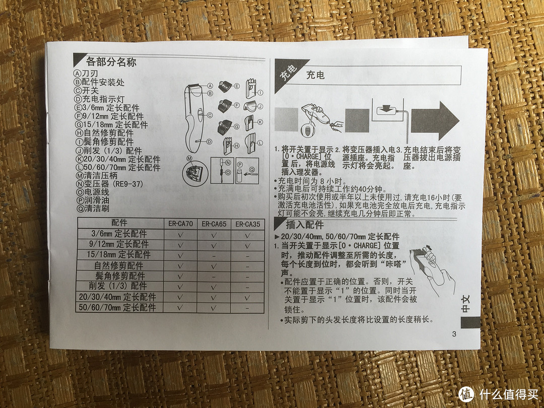 松下（Panasonic） ER-CA35-W 家用理发器