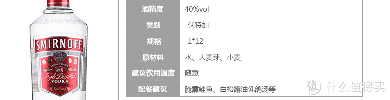品一品 Smirnoff 斯米诺红牌伏特加