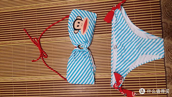 跪指压板也要晒：晒晒 Paul Frank 大嘴猴 Red Julius Stripe Bandeau Bikini 比基尼套装