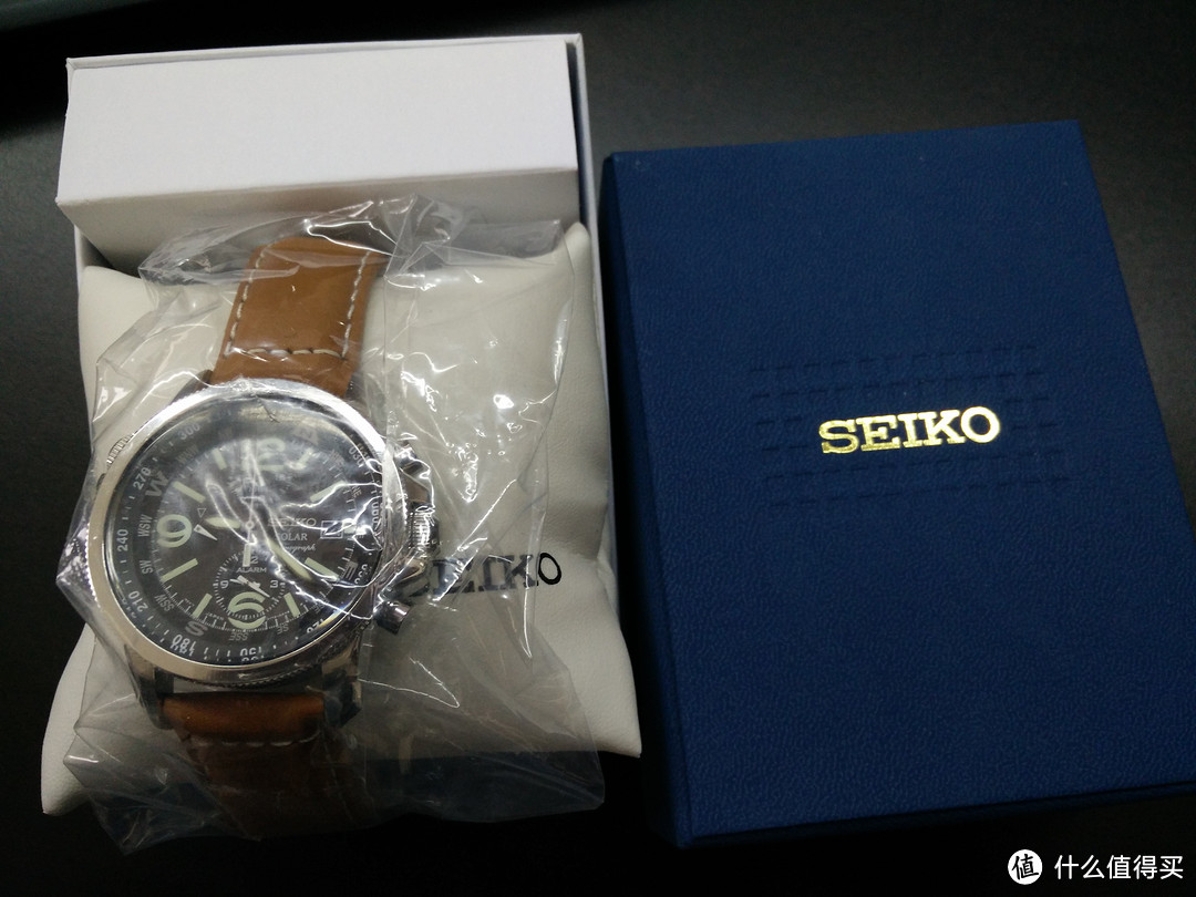SEIKO 精工 SSC081 男士光动能腕表及更换手工真皮表带