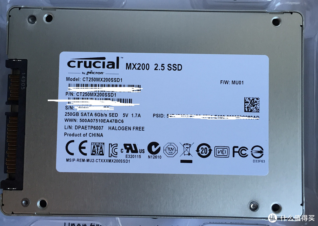 国行 Micron 镁光 英睿达MX200 250G SSD固态硬盘晒单