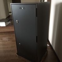 万得福 MD-300I 保险柜除湿箱外观展示(面板|背灯|按键锁|锁芯|按钮)