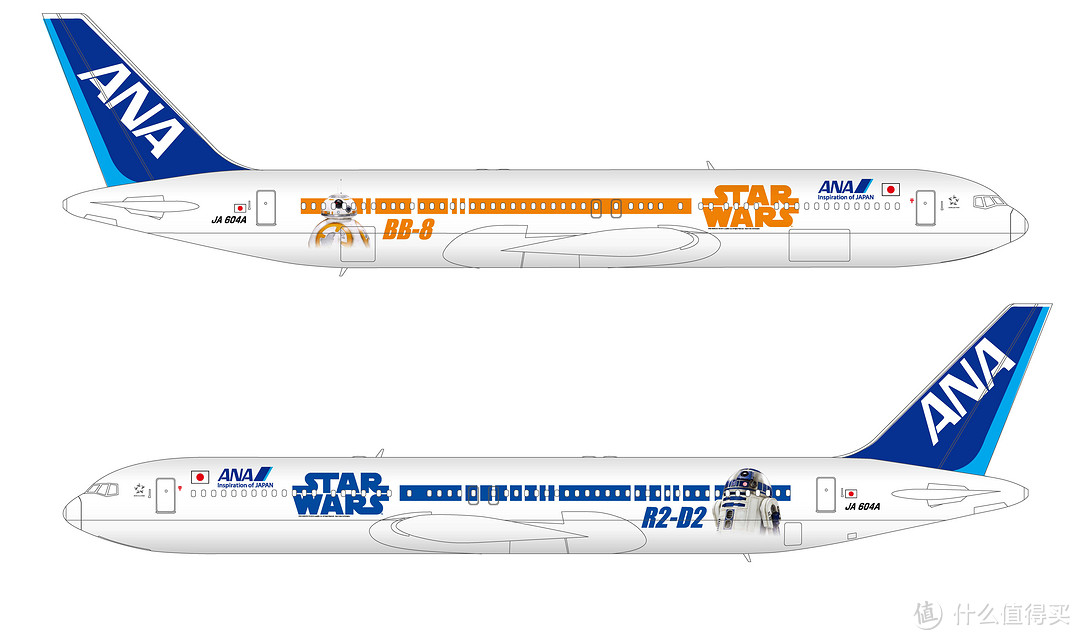 以BB-8及R2-D2为素材：ANA航空 发布 两款全新星战题材涂装飞机