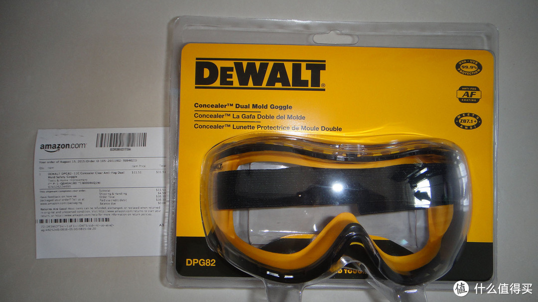 为了更好的干活先要保护好自己：美亚入手 DEWALT 得伟 DPG82-11C 护目镜