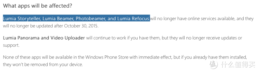 天下无不散之筵席：Microsoft 微软 停止部分Lumia应用服务