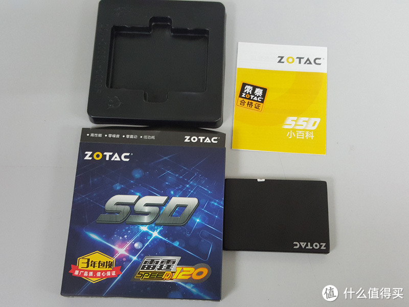 传说中很难抢的 ZOTAC 索泰 雷霆 SPEED120 120G 固态硬盘，居然是个4K小王子