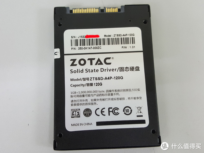 传说中很难抢的 ZOTAC 索泰 雷霆 SPEED120 120G 固态硬盘，居然是个4K小王子