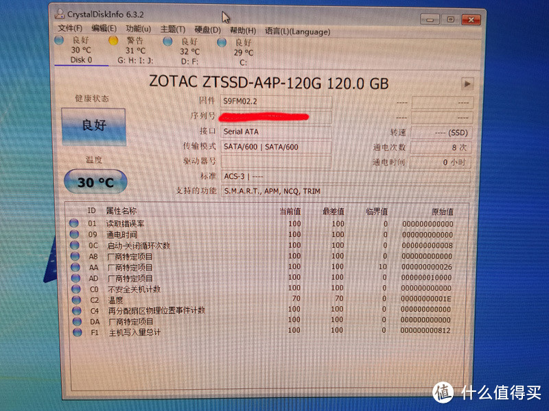 传说中很难抢的 ZOTAC 索泰 雷霆 SPEED120 120G 固态硬盘，居然是个4K小王子