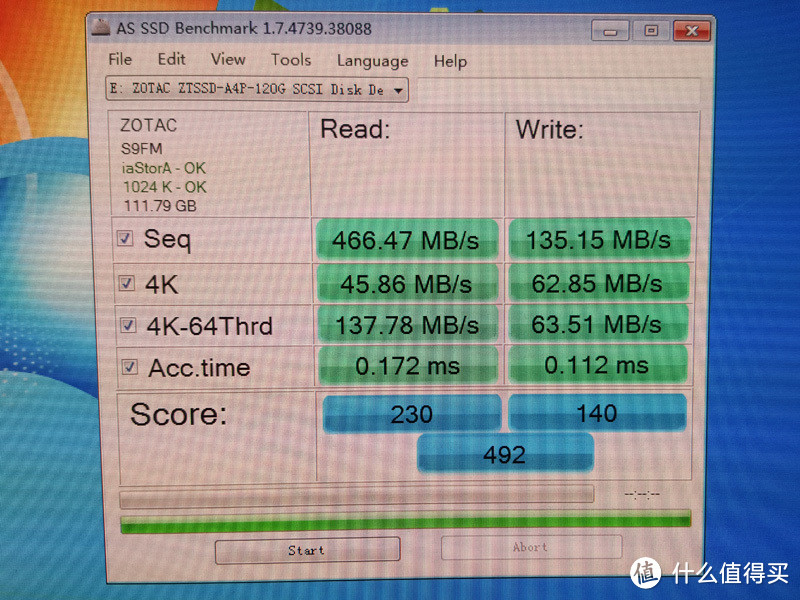 传说中很难抢的 ZOTAC 索泰 雷霆 SPEED120 120G 固态硬盘，居然是个4K小王子