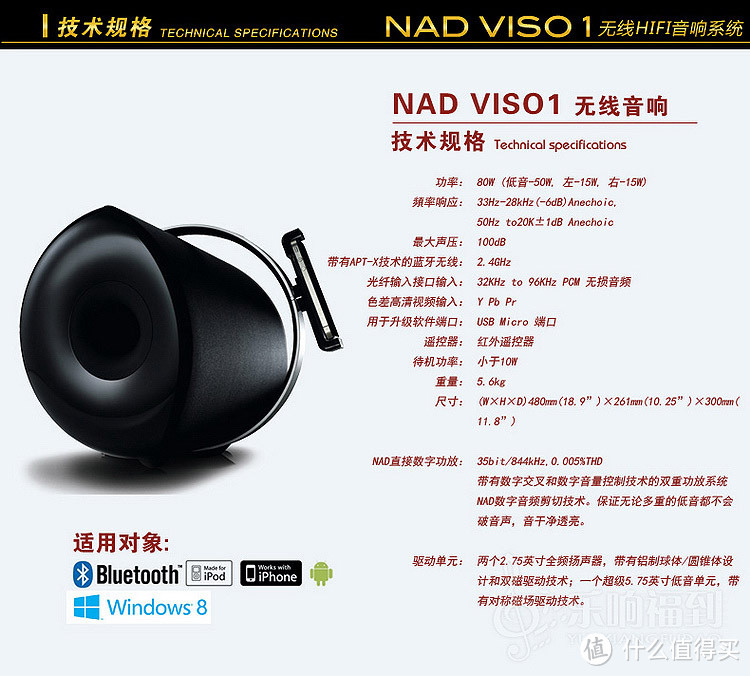 低调小众品牌的无线蓝牙音响——NAD VISO1。值不值得买，一半一半。