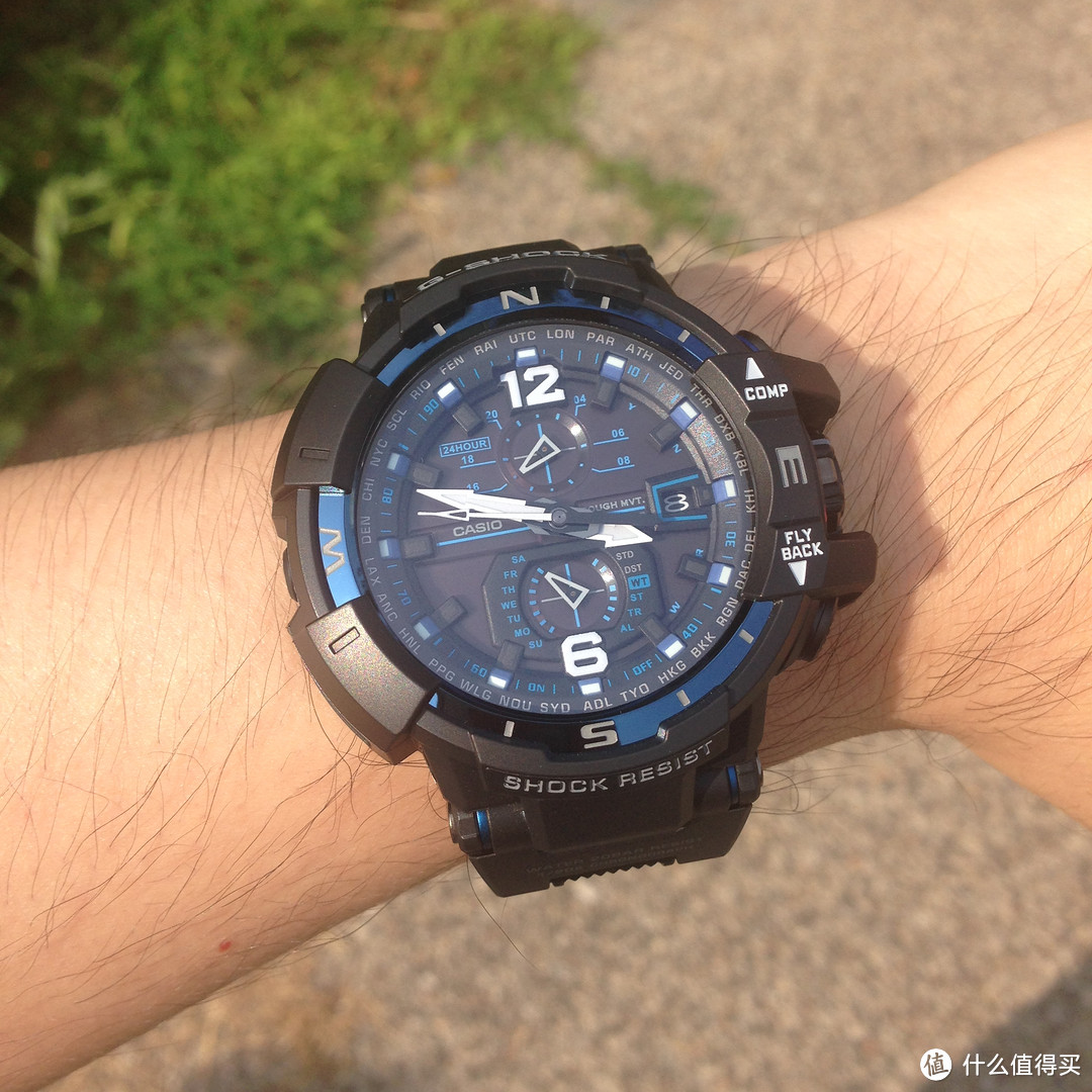 CASIO 卡西欧 G-SHOCK GWA1100FC1AJF 蓝色空霸伪开箱