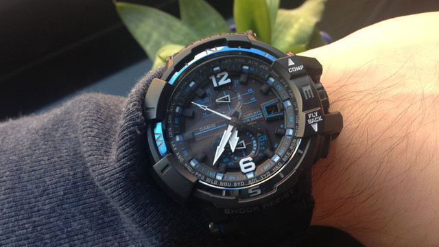 casio 卡西欧 g-shock gwa1100fc1ajf 蓝色空霸伪开箱