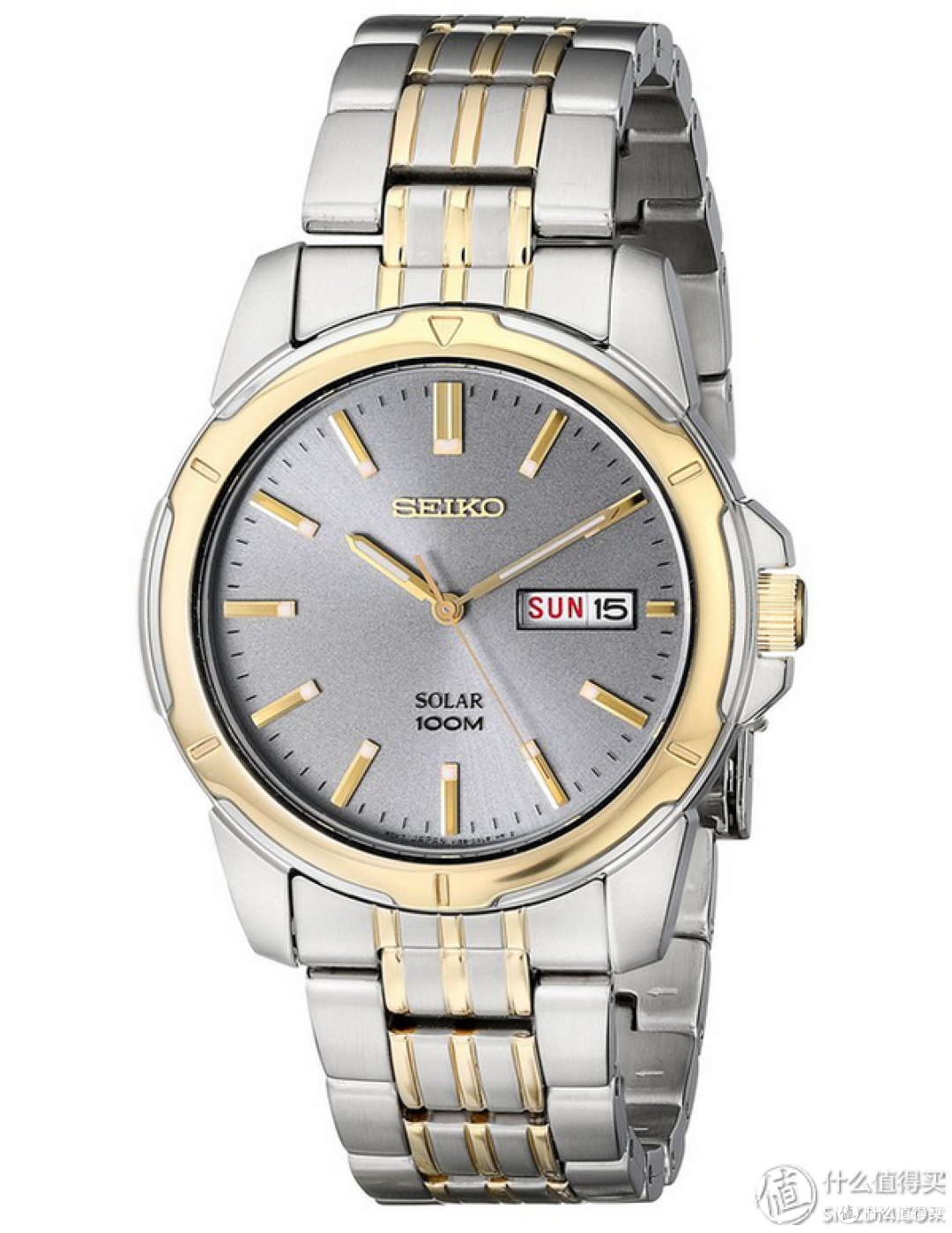 Diors的钢带:晒美亚白菜光动能 SEIKO 精工 SNE098 男款腕表