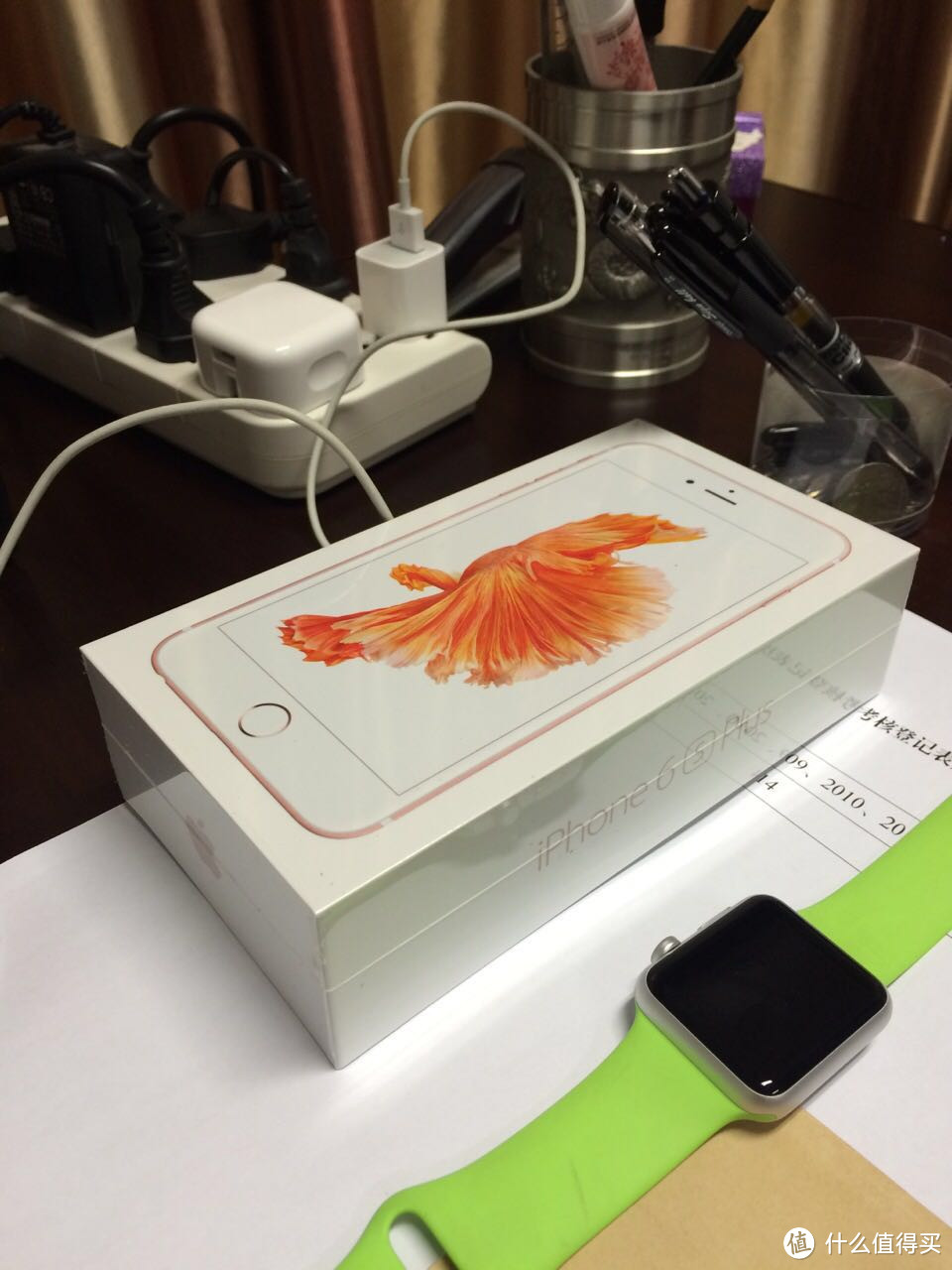 从apple美国官网海淘玫瑰金色iphone 6s plus 128G