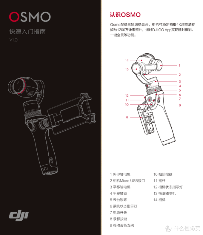 dji大疆科技 osmo(灵眸) 手持云台相机北美版开箱体验
