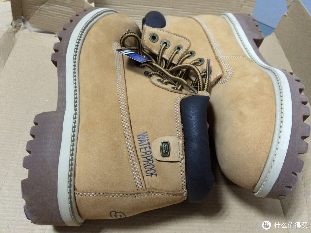 别具一格工装靴：Skechers 斯凯奇 Boots系列 4442 男款牛皮款高帮工装短靴