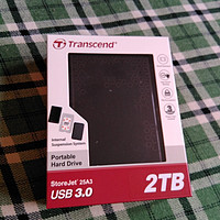 创见（Transcend）暗黑骑士系列 抗震高速移动硬盘 USB3.0 2TB （25A3K）小晒