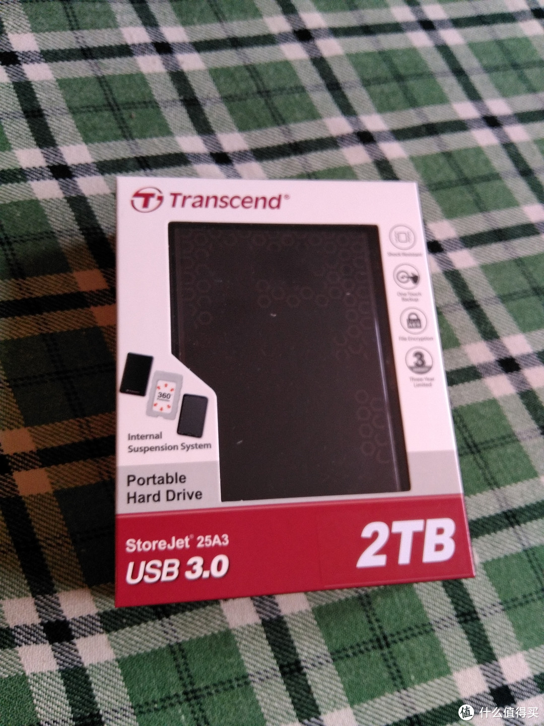 创见（Transcend）暗黑骑士系列 抗震高速移动硬盘 USB3.0 2TB （25A3K）小晒