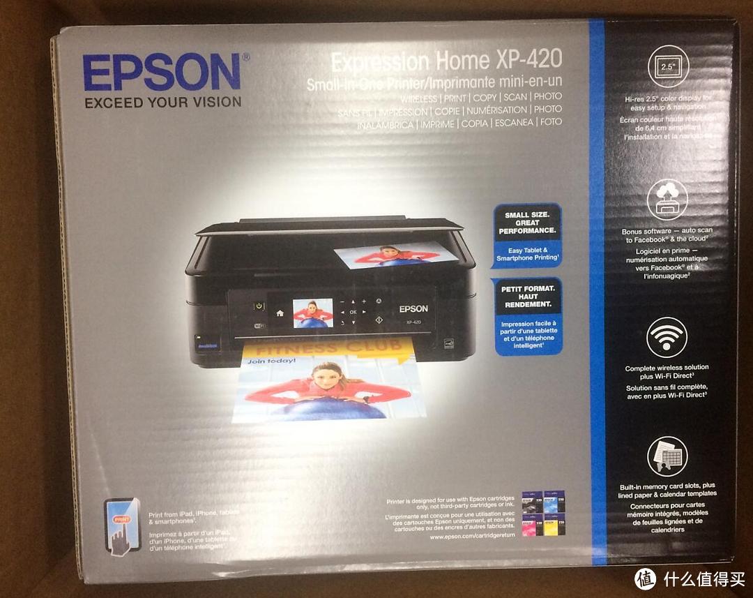 说说设置那点事：EPSON 爱普生 XP-420 多功能彩色喷墨 打印机 开箱