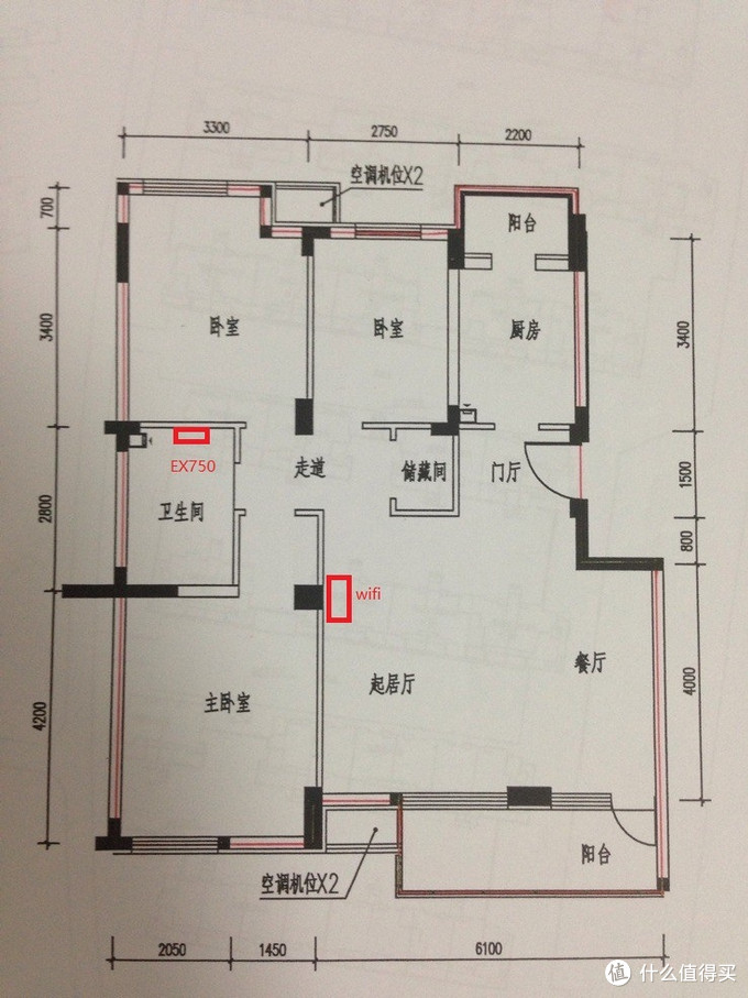 家裡衛生間與wifi之間隔了兩層牆,是信號最弱的地方,一般是這個樣子