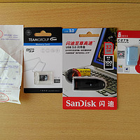 手残党的第一次撸羊毛体验： SanDisk 闪迪 32GB U盘 & Team 十铨 16GB  高速手机存储卡