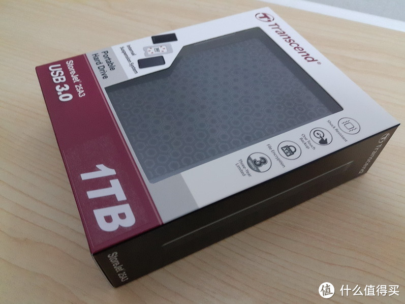 双十一剁手前哨战：Transcend 创见 StoreJet 25A3K 暗黑骑士系列 USB3.0 1TB 移动硬盘 开箱