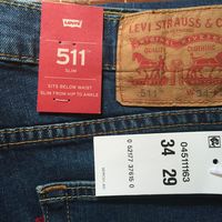 李维斯 511 Slim-Fit 牛仔裤外观展示(纽扣|走线|拉链)