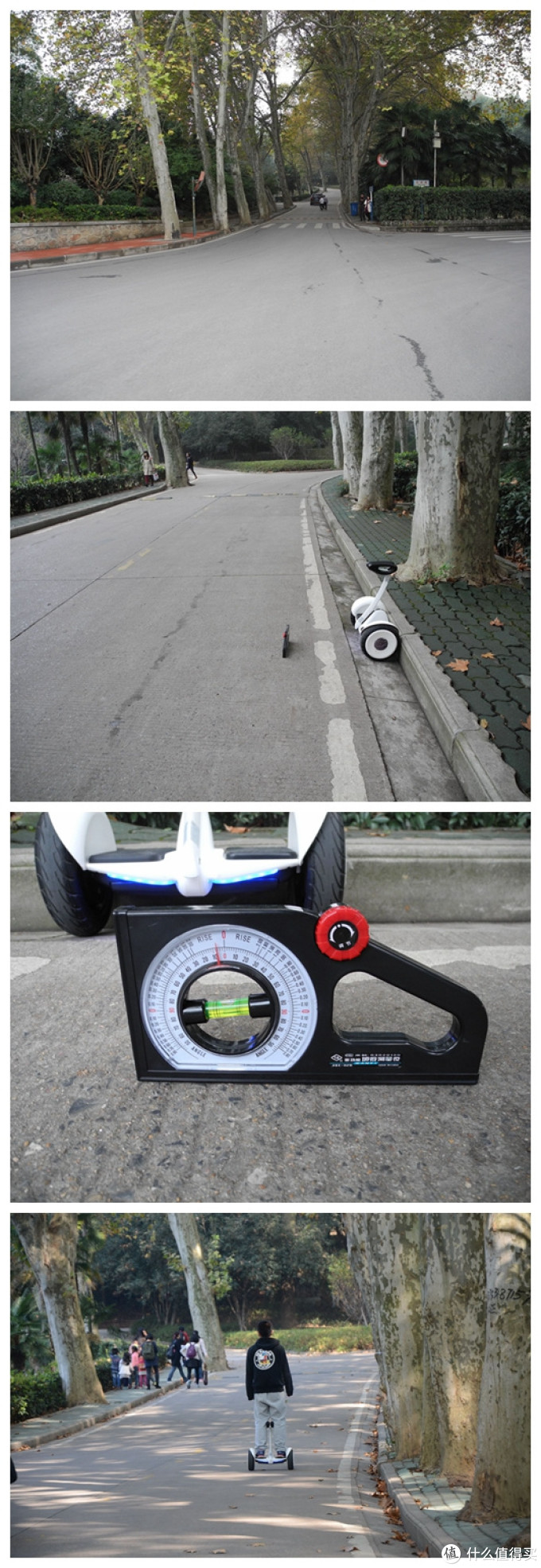 我们来实测一下容易遇到的坡,看看9号平衡车能否应对,这个坡有10度