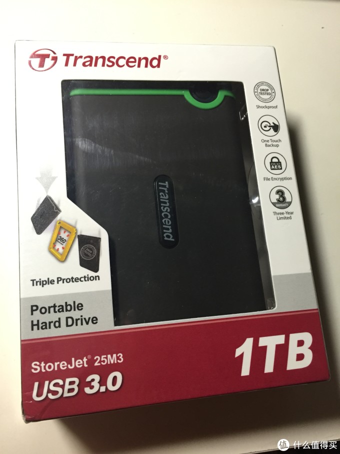 Transcend 创见 StoreJet 25M3军规抗震移动硬盘 开箱及使用简测