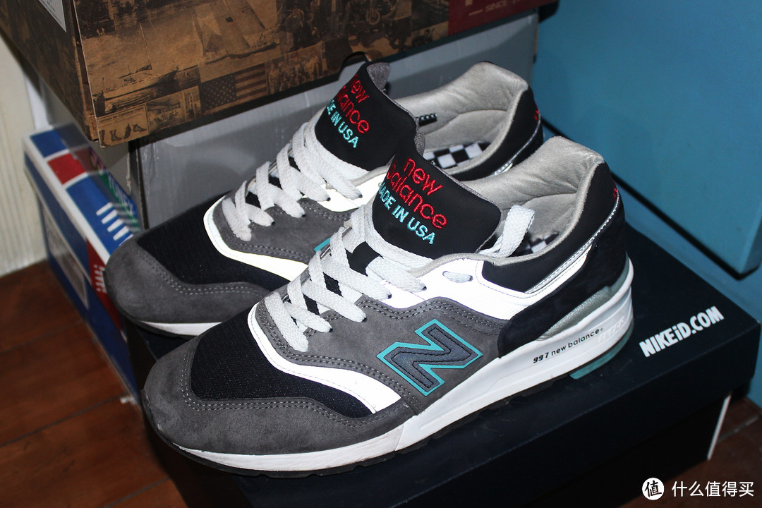 美产 New Balance M997CGB 冰蓝&50°灰 (真人兽)