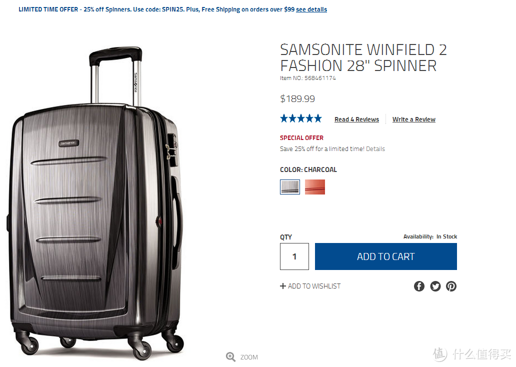 Samsonite 新秀丽 Luggage Winfield 2 Fashion HS Spinner 万向轮拉杆箱