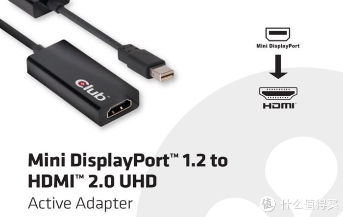 支持4K内容：Club 3D推出 DisplayPort / mini-DisplayPort 1.2转HDMI 2.0适配器