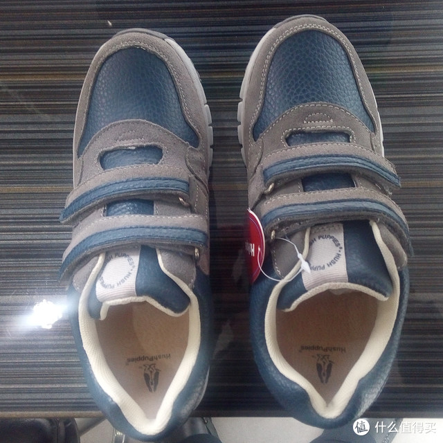 Hush Puppies 灰色拼接中童双袢运动鞋