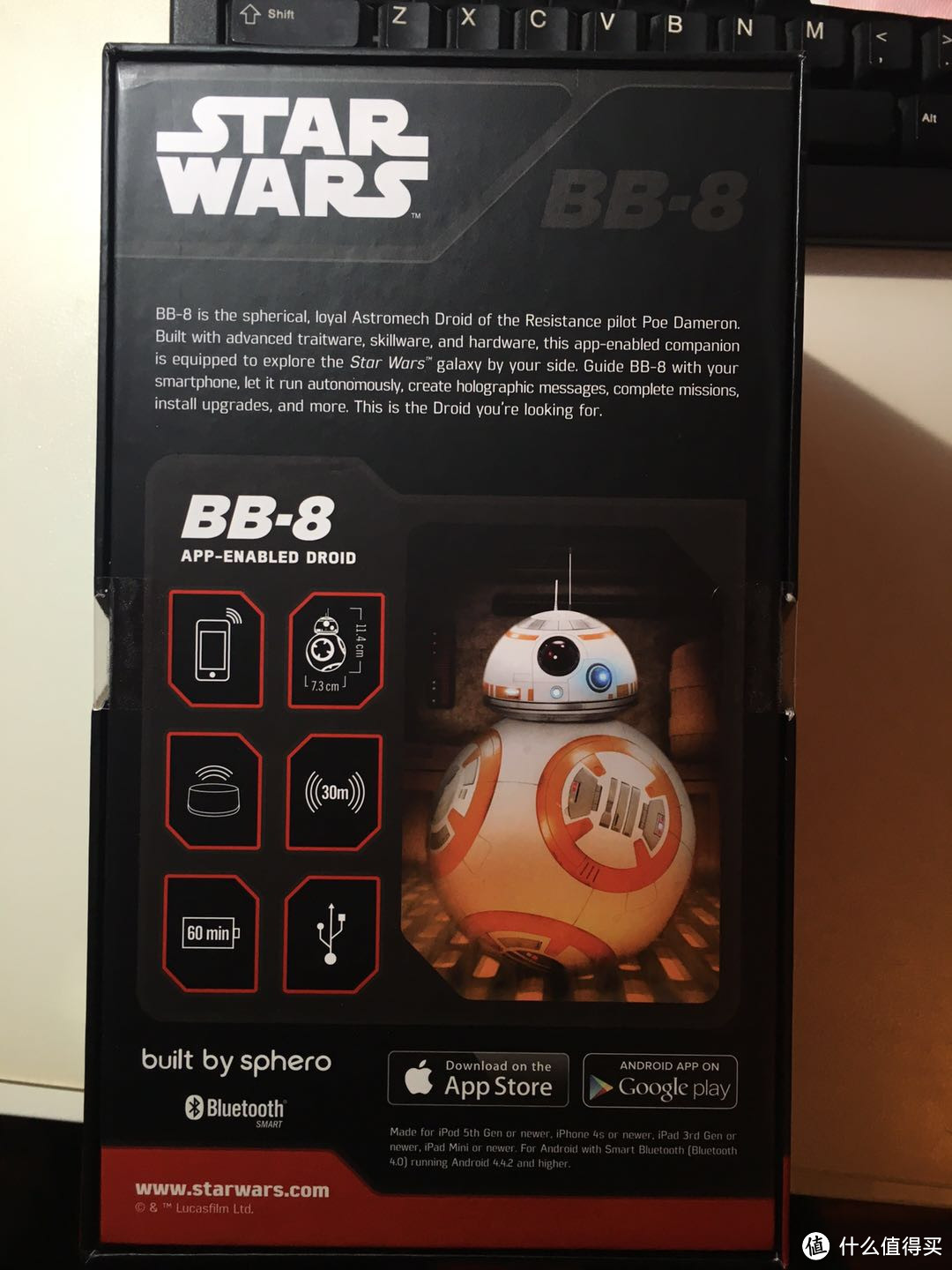 你值得拥有！星球大战 Sphero BB-8 球型机器人开箱晒单！