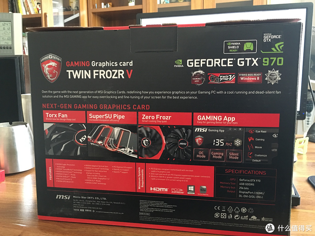 msi 微星 GTX 970 GAMING 4G 1140/7010Mhz 256 bits GDRR5 显卡