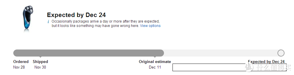 第一次使用最快的直邮，惊呆了！黑五的飞利浦AT810剃须刀圣诞节到手