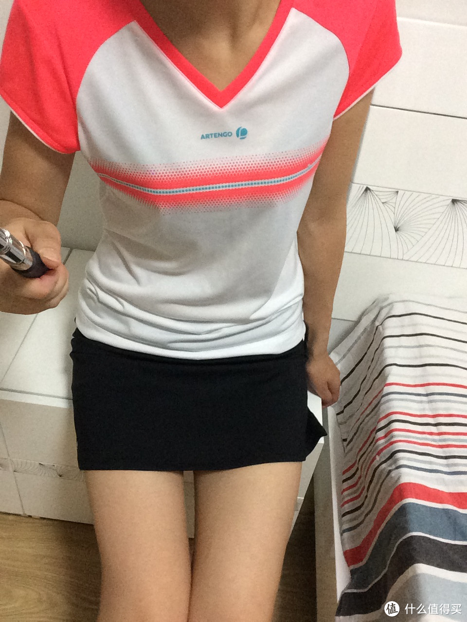 我的羽毛球装备：YONEX 尤尼克斯 羽毛球鞋+迪卡侬短袖+短裙