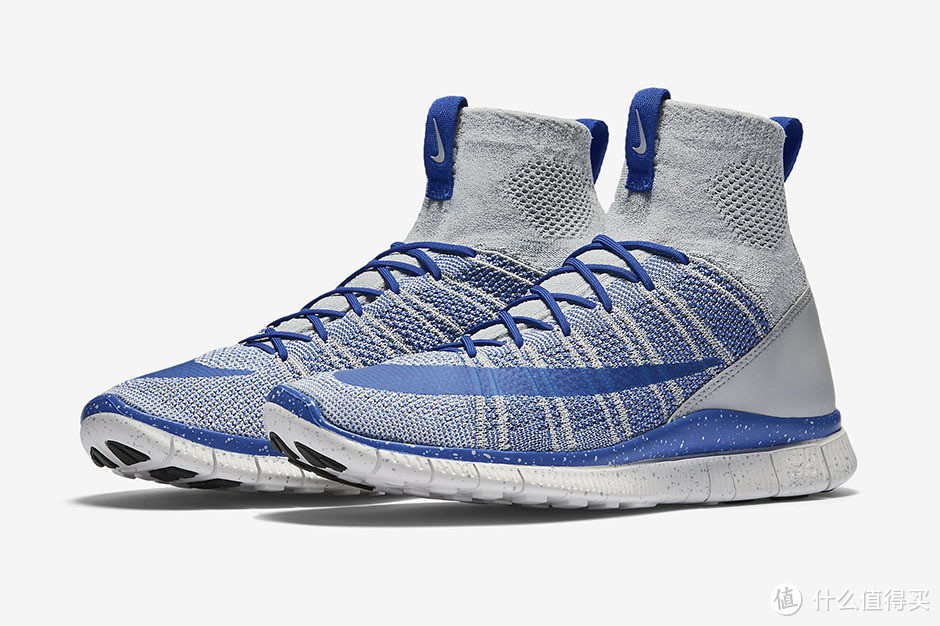 源自足球鞋的灵感：NIKE 耐克 休闲运动鞋Free Mercurial Superfly 蓝灰新配色上市