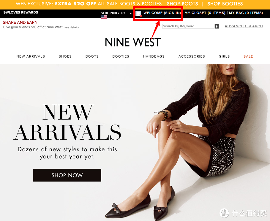 美国时尚女鞋品牌 NineWest 玖熙 官网海淘 手把手教程