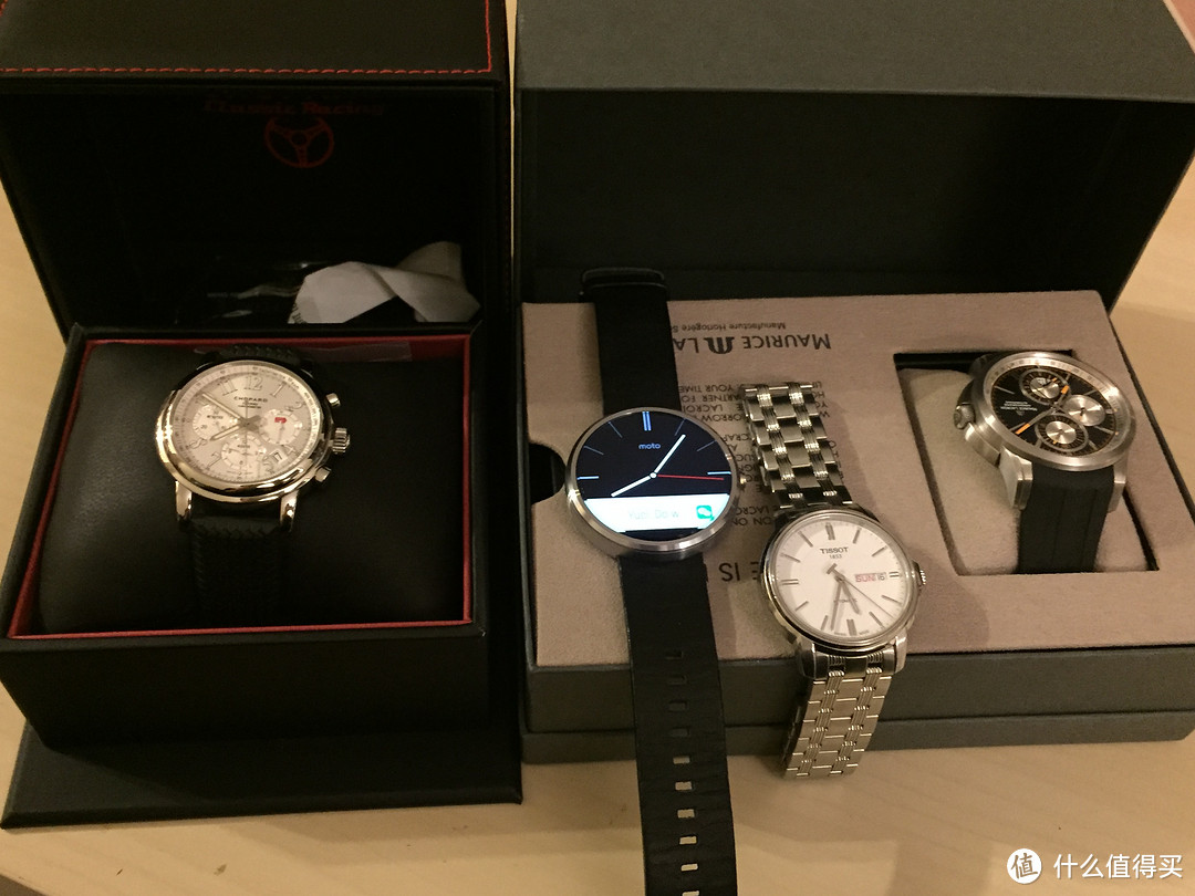 星条旗飘扬，晒晒这一年陪伴我的四只表：MOTO360，天梭经典系列，萧邦经典赛车系列, 艾美奔涛系列