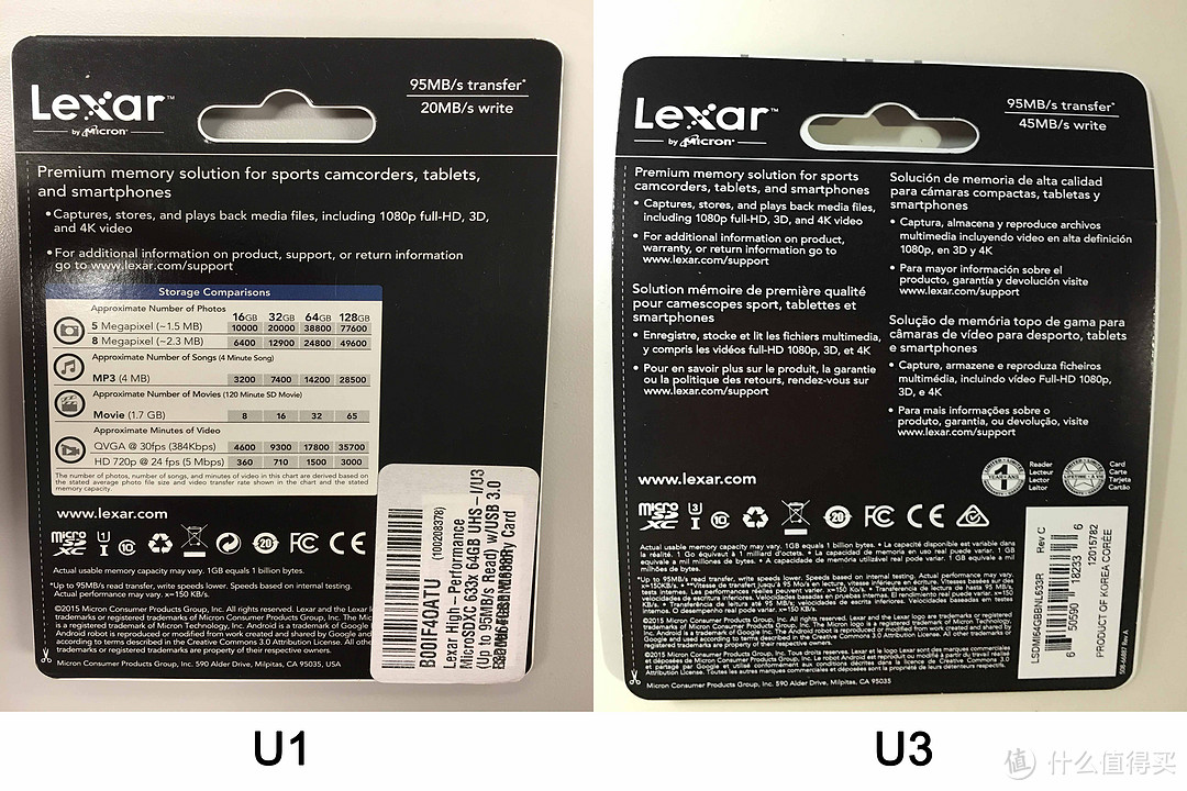 倍道而进？Lexar 雷克沙 633x MicroSD 64GB U3 v.s. U1 对比评测