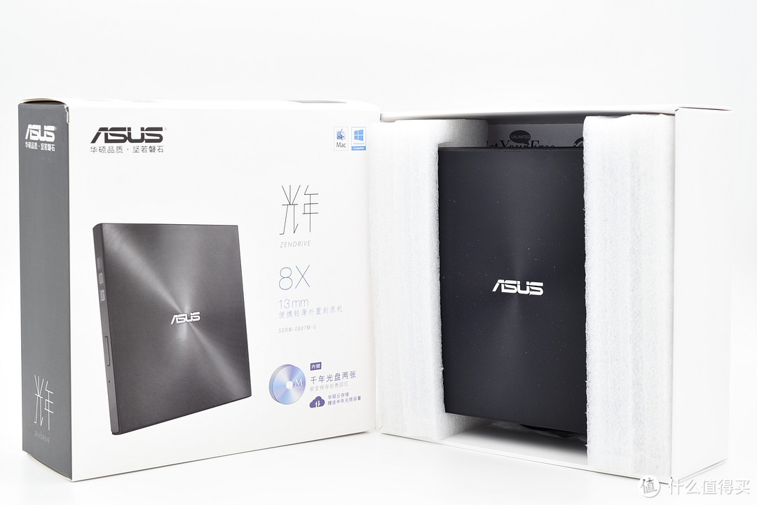 Mac兼容性不错颜值很高的“光年”便携ASUS SDRW-08U7M刻录机