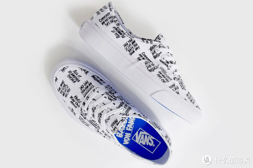 印满英文标语：VANS 范斯 联合 Baron Von Fancy 推出 Authentic 新款