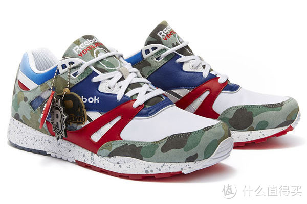 增加迷彩元素：Reebok 锐步 携手mita sneakers以及BAPE 推出 三方联名 Reebok Ventilator 跑鞋