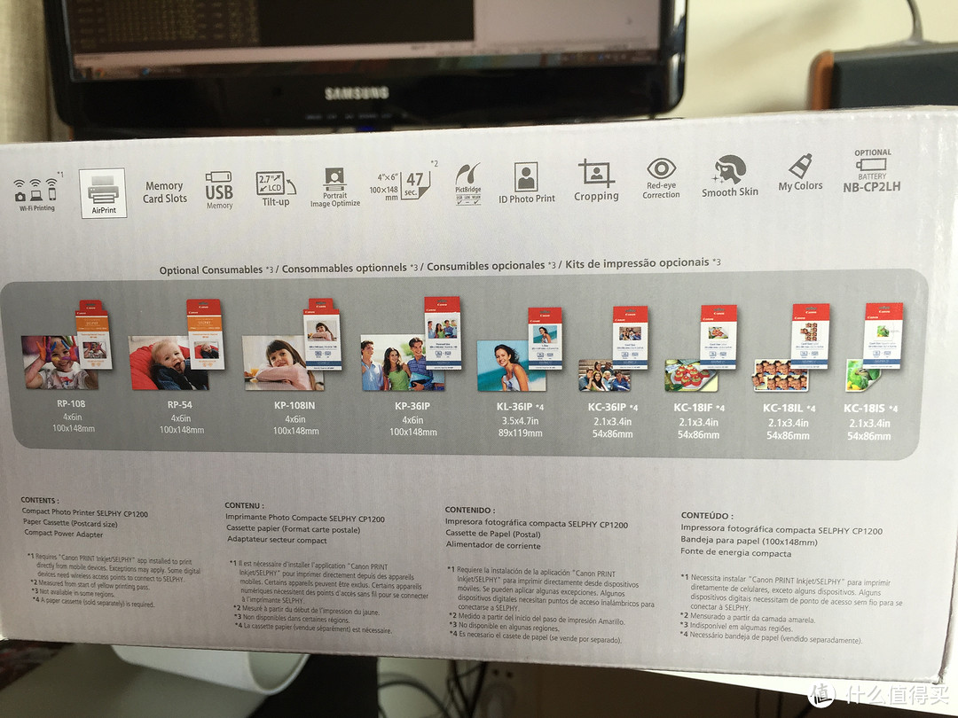 美亚直邮 CANON 佳能 炫飞 SELPHY CP1200 新款无线照片打印机 晒单
