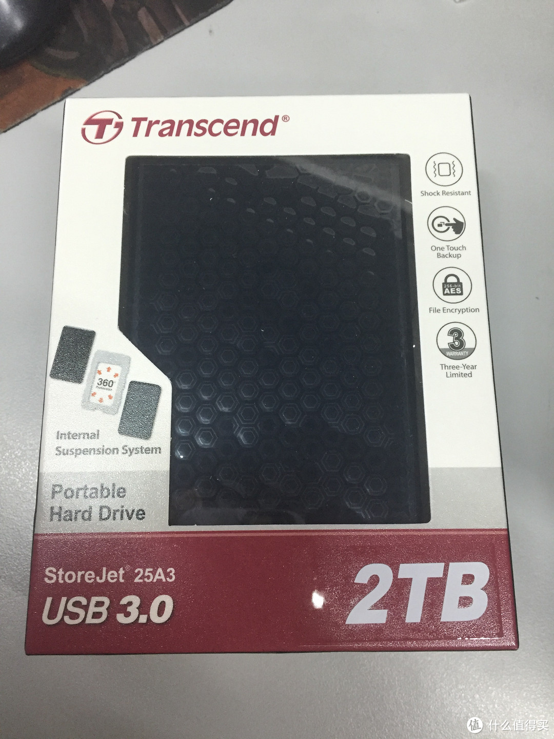 意外好速度：Transcend 创见 暗黑骑士系列 抗震高速移动硬盘 USB3.0 2TB