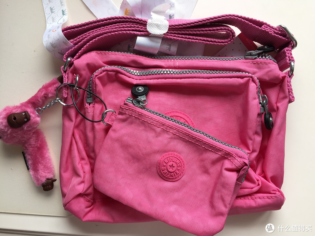 kipling 凯蒲林 duo offer粉色斜跨包 开箱