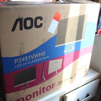 AOC冠捷 P2491VWHE/BW显示器外观展示(屏幕|电源|底座|接口|指示灯)