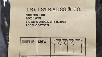 李维斯 100 Series Knit 圆领T恤（4件装）开箱总结(价格|衣长|胸围)