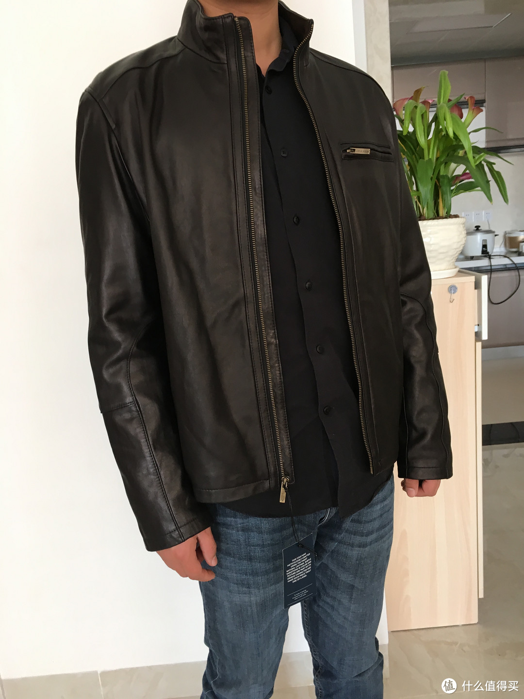 COLE HAAN Smooth Leather Moto Jacket 男款羊羔皮夹克开箱（真人兽）